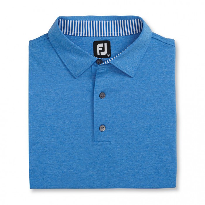 Camisas Footjoy Solid Lisle Self Collar Hombre Azul Rey | MX-896742C