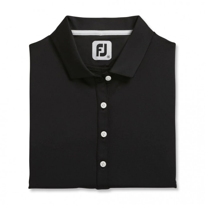 Camisas Footjoy Solid Lisle Self Collar Mujer Negros | MX-950428S