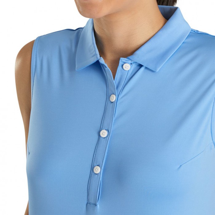 Camisas Footjoy Solid Lisle Sin Manga Mujer Azules Claro | MX-529138G