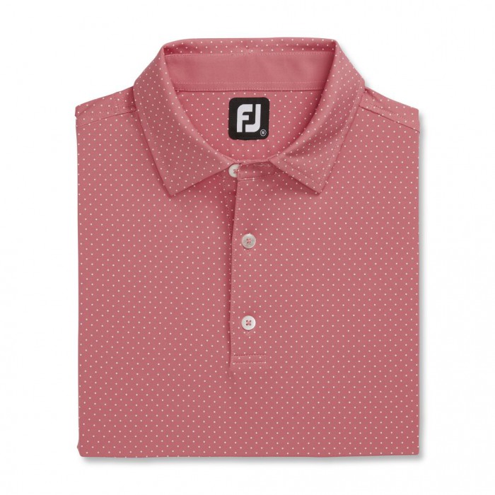 Camisas Footjoy Stretch Lisle Dot Print Self Collar Hombre Rojos Blancos | MX-012856X