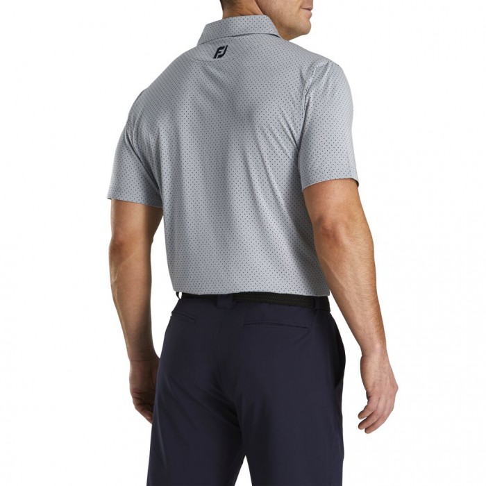 Camisas Footjoy Stretch Lisle Dot Print Self Collar Hombre Grises | MX-931048I