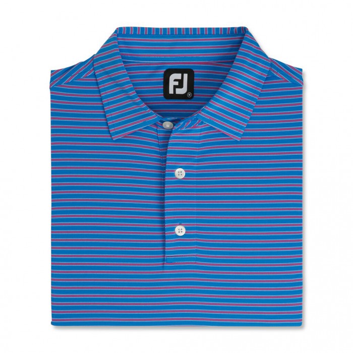 Camisas Footjoy Stretch Lisle Pinstripe Hombre Azules Rosas Blancos | MX-291643W