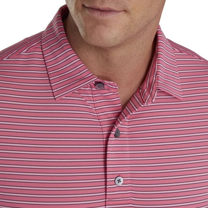 Camisas Footjoy Stretch Lisle Pinstripe Hombre Rosas Blancos Azul Marino | MX-530961F