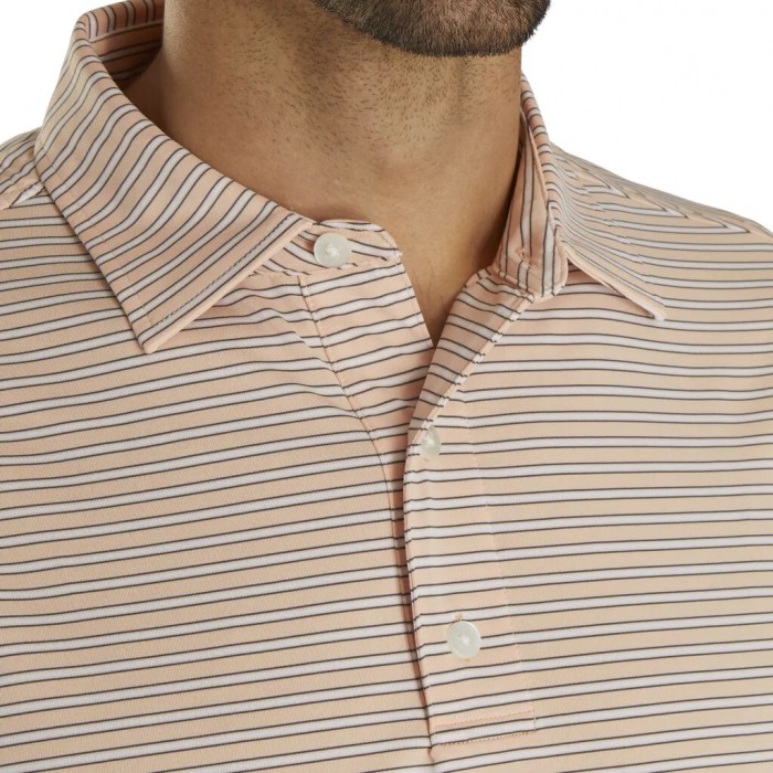 Camisas Footjoy Stretch Lisle Pinstripe Hombre Blancos | MX-591063V