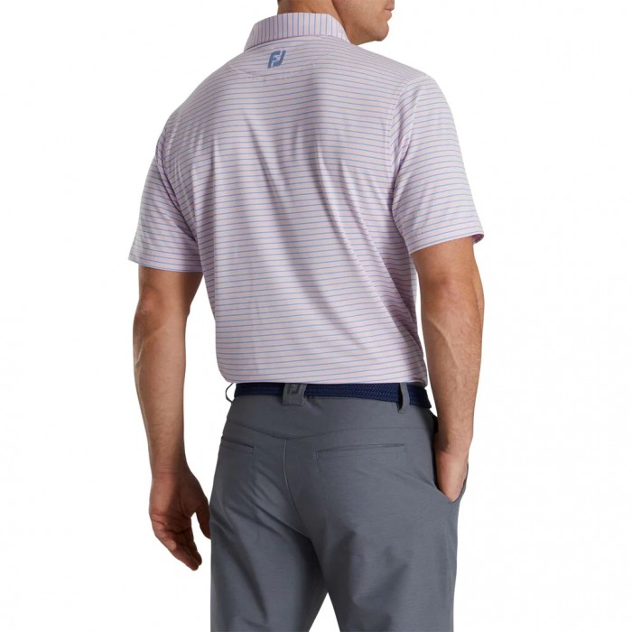 Camisas Footjoy Stretch Lisle Pinstripe Hombre Rosas Azules Blancos | MX-716293A