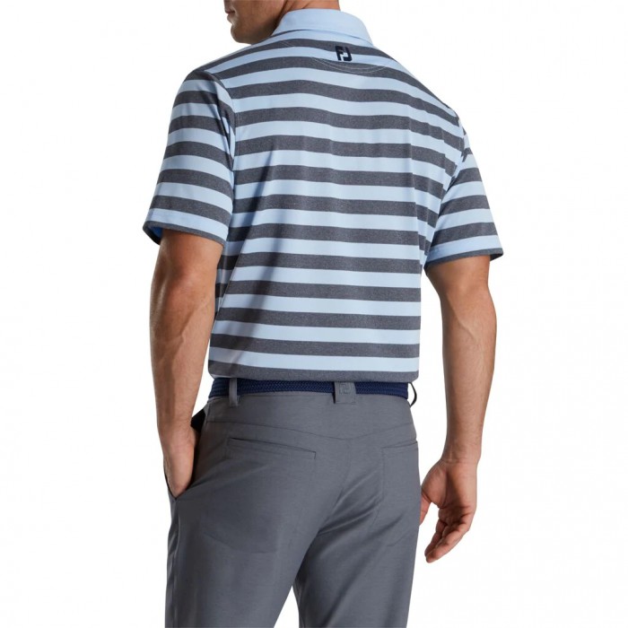 Camisas Footjoy Stretch Pique Rugby Stripe Self Collar Hombre Azul Marino | MX-791386M