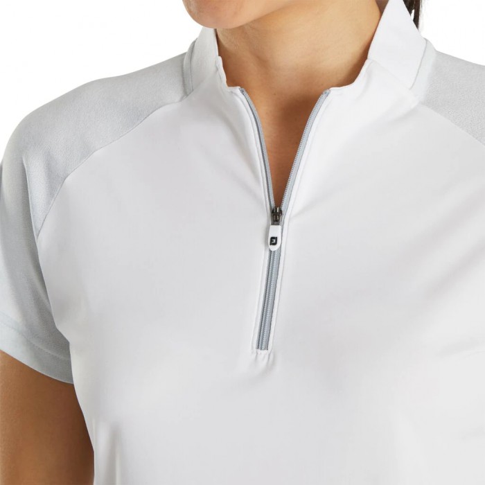 Camisas Footjoy Zip Placket Mujer Blancos | MX-067852K