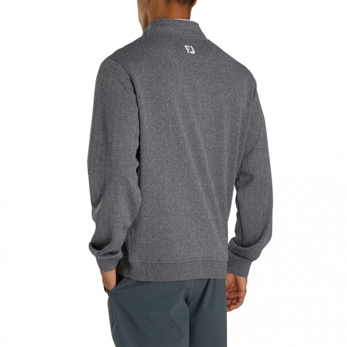 Chaquetas Footjoy Drop Needle Half-Zip Gathered Cintura Hombre Heather Charcoal | MX-435761O