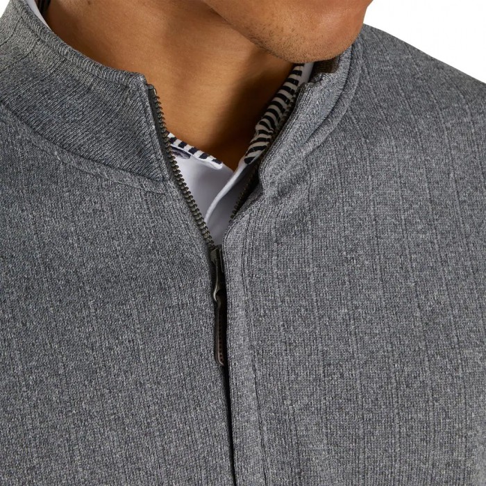 Chaquetas Footjoy Drop Needle Half-Zip Gathered Cintura Hombre Heather Charcoal | MX-435761O