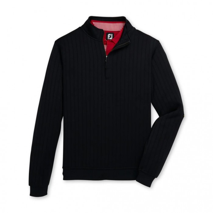 Chaquetas Footjoy Drop Needle Half-Zip Gathered Cintura Hombre Negros | MX-465287K