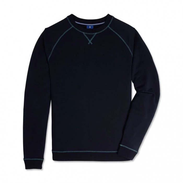 Chaquetas Footjoy French Terry Crewneck Hombre Azul Marino | MX-760234J