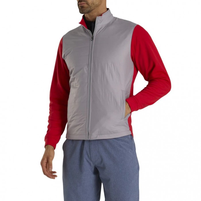 Chaquetas Footjoy Full-Zip Hybrid Hombre Grises Rojos | MX-410369L