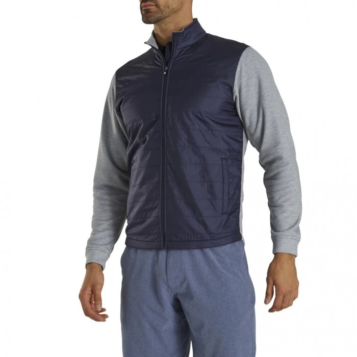 Chaquetas Footjoy Full-Zip Hybrid Hombre Azul Marino Grises | MX-923186H