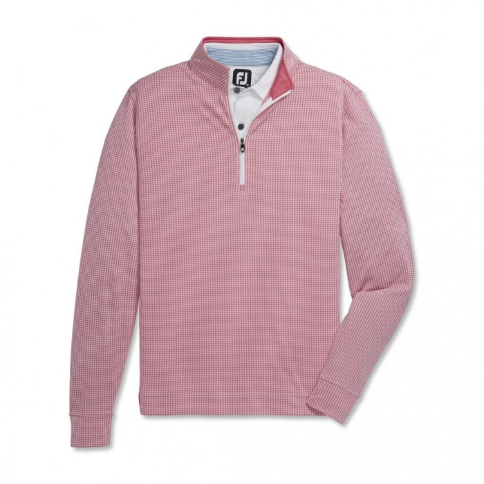 Chaquetas Footjoy Houndstooth Jacquard Quarter-Zip Hombre Rojos Blancos | MX-239486Y