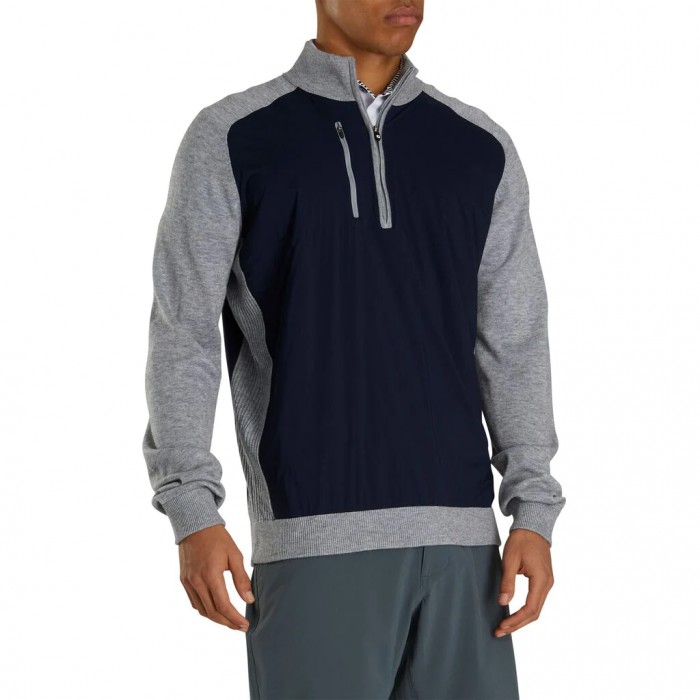 Chaquetas Footjoy Tech Sueter Hombre Azul Marino Grises | MX-804932H