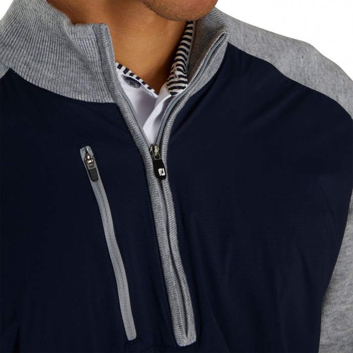 Chaquetas Footjoy Tech Sueter Hombre Azul Marino Grises | MX-804932H