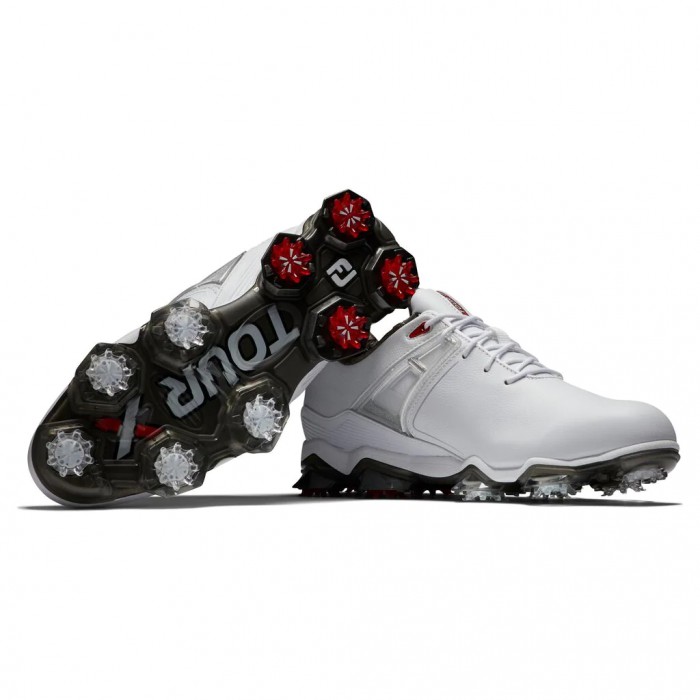 Tenis Golf Con Pinchos Footjoy Tour X Hombre Blancos Rojos | MX-610937C