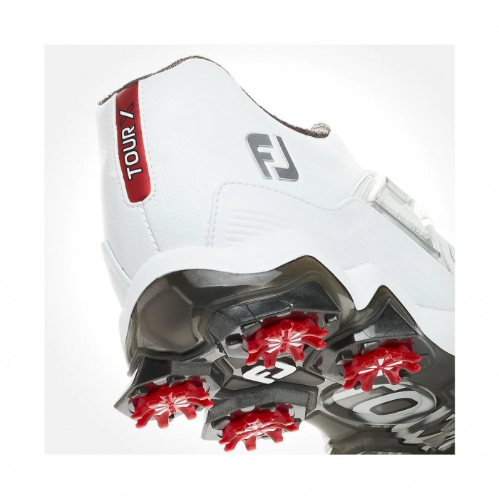 Tenis Golf Con Pinchos Footjoy Tour X Hombre Blancos Rojos | MX-610937C