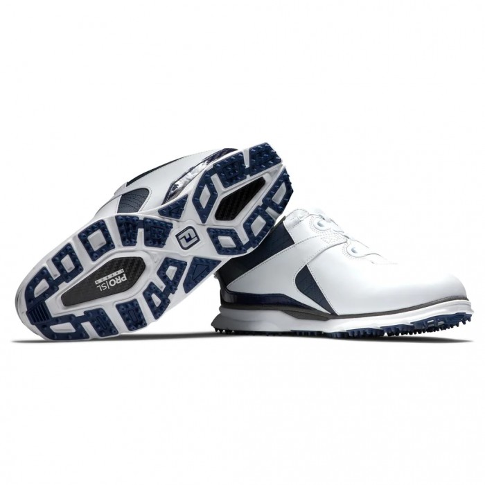 Tenis Golf Sin Pinchos Footjoy Pro|SL Carbon BOA Hombre Blancos Azul Marino | MX-792305D