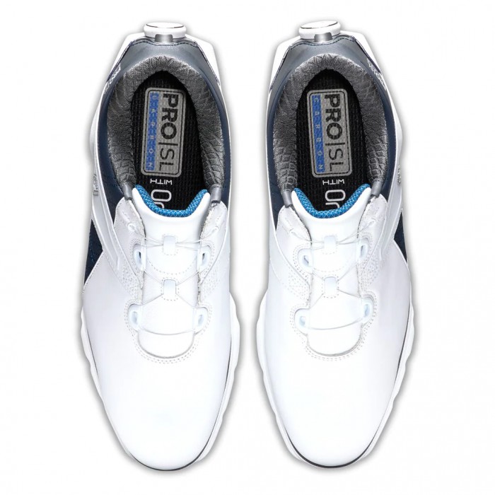 Tenis Golf Sin Pinchos Footjoy Pro|SL Carbon BOA Hombre Blancos Azul Marino | MX-792305D