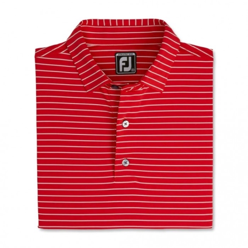 Camisas Footjoy Atléticos Fit Classic Stripe Self Collar Hombre Rojos Blancos | MX-571306L