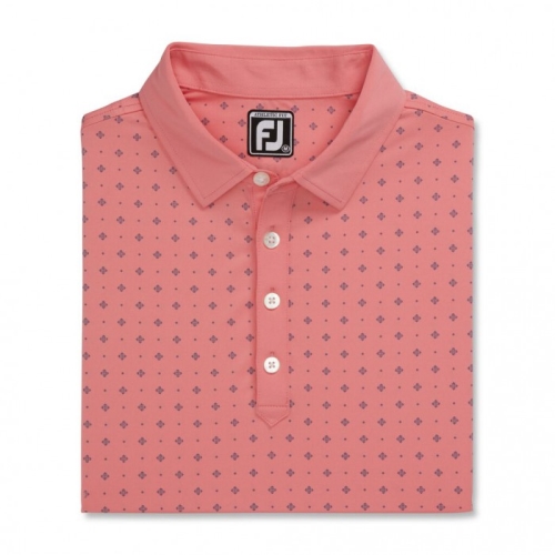 Camisas Footjoy Atléticos Fit Deco Print Self Collar Hombre Coral Rosas | MX-694218L