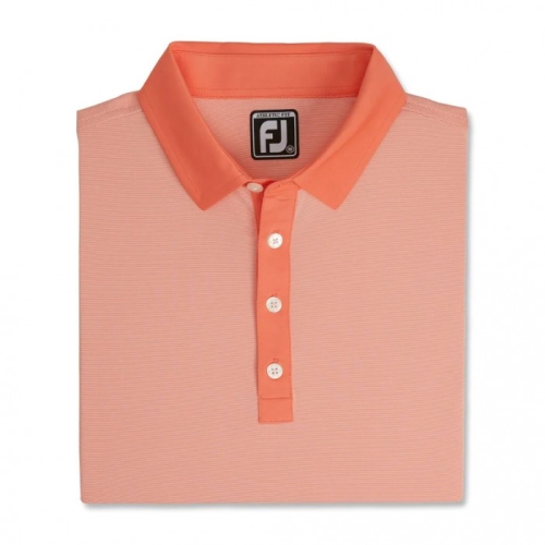 Camisas Footjoy Atléticos Fit Lisle End-On-End Self Collar Hombre Coral Blancos | MX-205417A