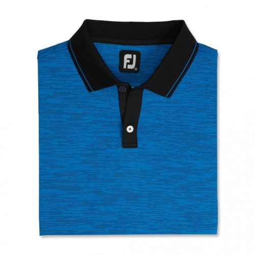 Camisas Footjoy Broken Pinstripe Lisle Knit Collar Hombre Azules Negros | MX-849617F