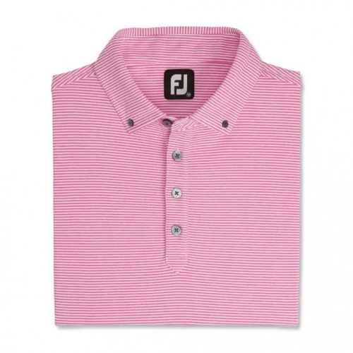 Camisas Footjoy Feeder Stripe Jersey Buttondown Collar Hombre Rosas Blancos | MX-391825U