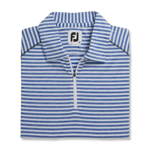 Camisas Footjoy Heather Stripe Mujer Cobalt | MX-491563M