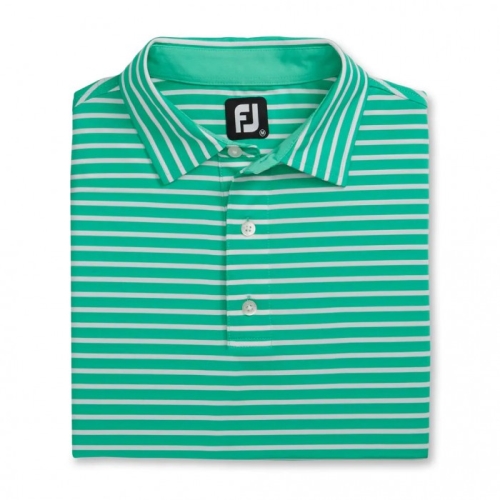 Camisas Footjoy Lisle 2-Color Stripe Self Collar Hombre Blancos | MX-462901O