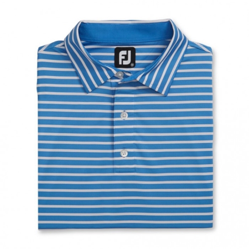 Camisas Footjoy Lisle 2-Color Stripe Self Collar Hombre Blancos | MX-815034X