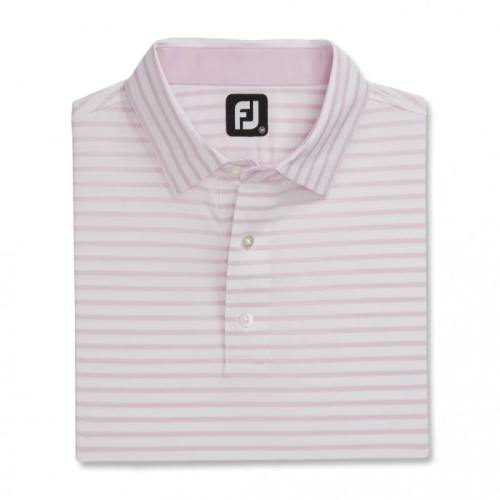 Camisas Footjoy Lisle 2-Color Stripe Self Collar Hombre Blancos Rosas Claro | MX-908734C