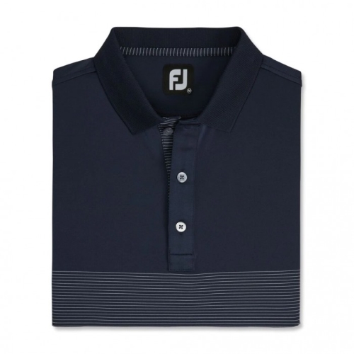 Camisas Footjoy Lisle Engineered Pin Stripe Self Collar Hombre Azul Marino Blancos | MX-108379N