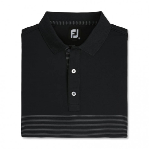 Camisas Footjoy Lisle Engineered Pin Stripe Self Collar Hombre Negros Grises | MX-130429E