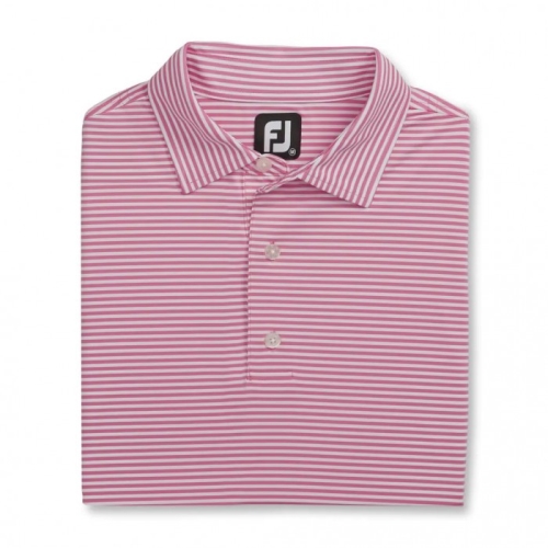 Camisas Footjoy Lisle Feeder Stripe Self Collar Hombre Rosas Blancos | MX-517403V