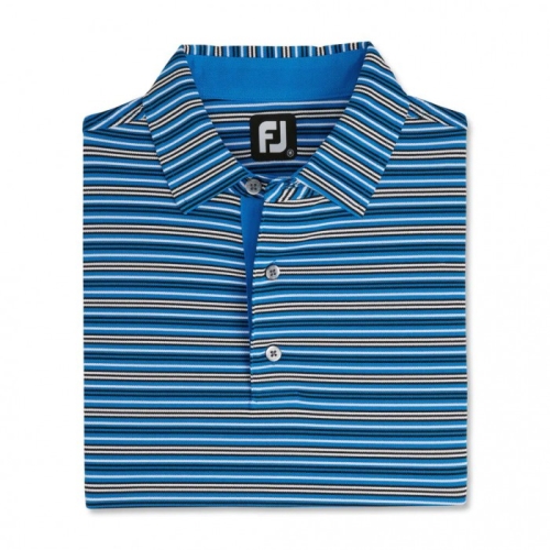 Camisas Footjoy Multi-Stripe Stretch Pique Self Collar Hombre Azules Negros Blancos | MX-048621K