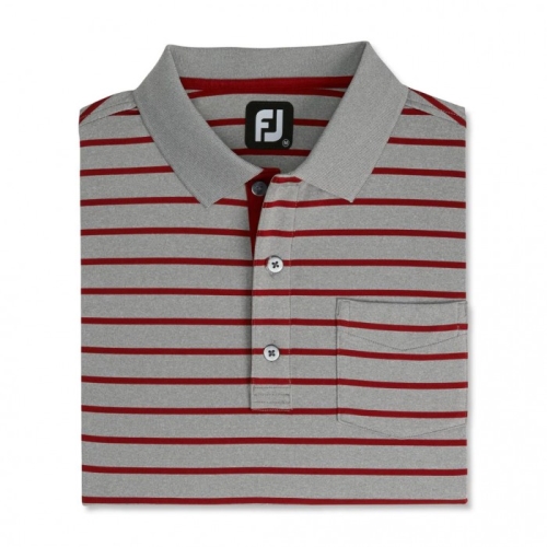 Camisas Footjoy Nautical Stripe Lisle Self Collar Hombre Grises | MX-021437Z