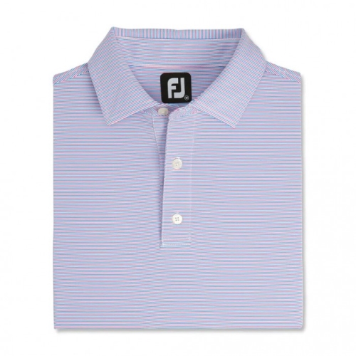 Camisas Footjoy Pin Stripe Lisle Self Collar Hombre Blancos Azules Rosas | MX-815043J