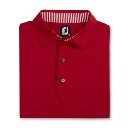 Camisas Footjoy Solid Lisle Self Collar Hombre Rojos Blancos | MX-381049S