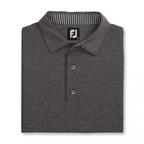 Camisas Footjoy Solid Lisle Self Collar Hombre Heather Charcoal | MX-835642Z