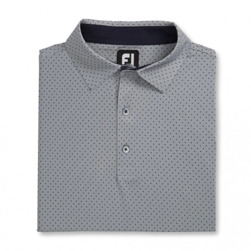 Camisas Footjoy Stretch Lisle Dot Print Self Collar Hombre Grises | MX-931048I