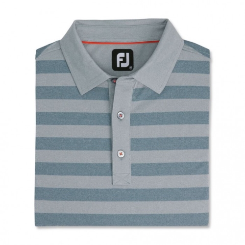 Camisas Footjoy Stretch Pique Rugby Stripe Self Collar Hombre Grises | MX-079824Y