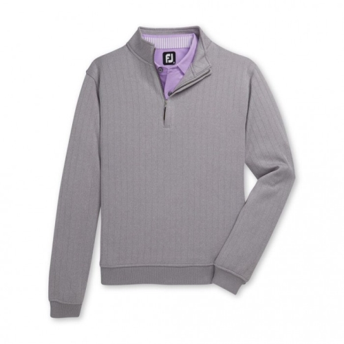 Chaquetas Footjoy Drop Needle Half-Zip Gathered Cintura Hombre Grises | MX-509612M