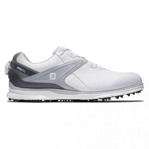 Tenis Golf Sin Pinchos Footjoy Pro|SL BOA Hombre Blancos Grises | MX-693024Q